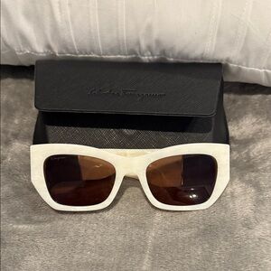 Salvatore Ferragamo Cream Sunglasses